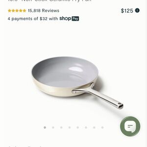 Caraway 10.5” fry pan with glass lid. Non toxic non stick BNIB